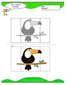 Kes Yapıştır Çalışma Sayfaları